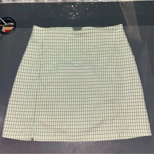 Brandy Melville Green and Plaid Mini Skirt